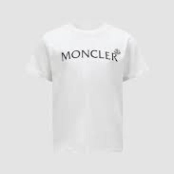68 - NWT MONCLER LOGO FLOCKED APPLIQUED COTTON'JERSEY T-SHIRT - Picture 3 of 13